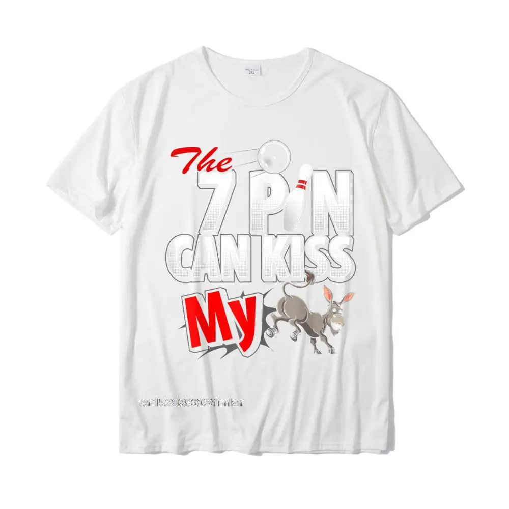 CasualGeek Short Sleeve T Shirt Father Day On Sale O Neck Pure Cotton Tee-Shirts Youth T-shirts Cool  Drop Shipping Seven 7 Pin Can Kiss My Funny 10 Pin Bowling Mens Womens T-Shirt__4651 white