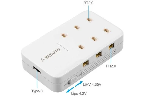 BETAFPV 6 Ports 1S Battery Charger Adapter for PH2.0 BT2.0 Plug Battery