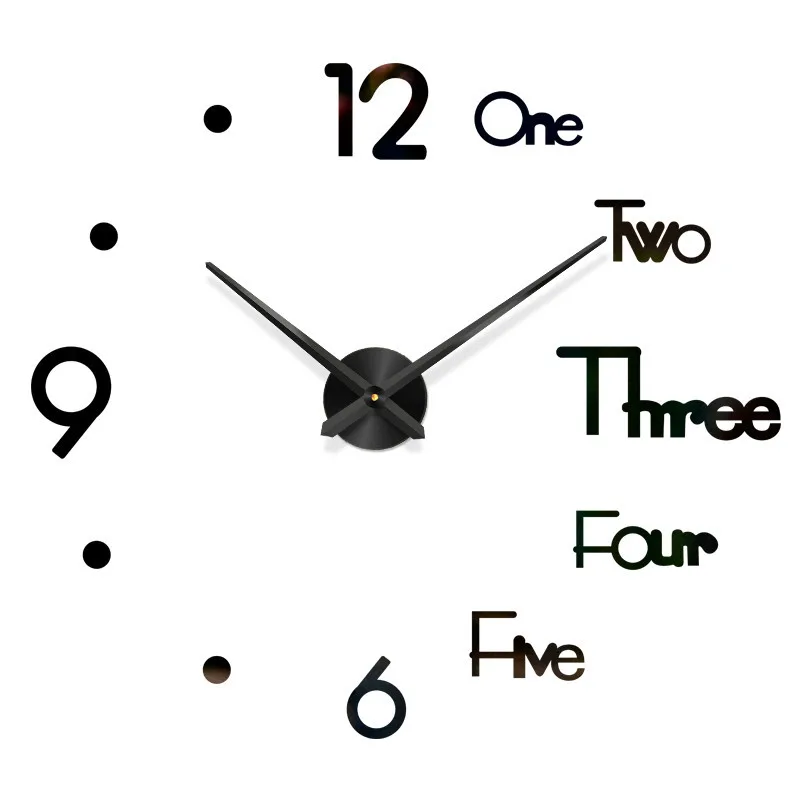 DIY Wall Clock 3D Mirror Surface Sticker Home Office Decor Clock Stickers Muraux Pour Enfants Chambres 40DEC2407