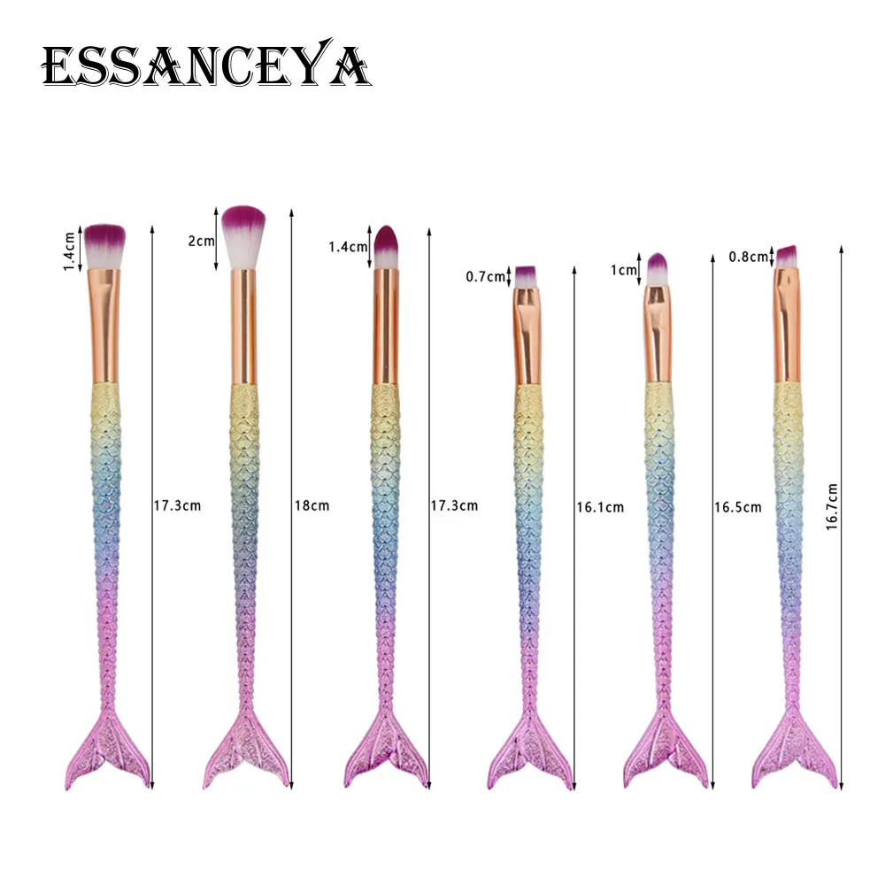 ESSANCEYA Русалка профессиональная оболочка кисти для макияжа основа для макияжа веер косметическая пудра многофункциональные тени для век Инструменты для бровей