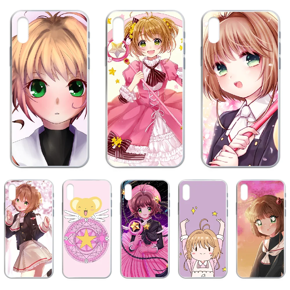 Японский девушка KINOMOTO SAKURA чехол для телефона iphone 4 4S 5 5C 5S 6 6S PLUS 7 8 X XR XS 11 PRO SE 2020 MAX