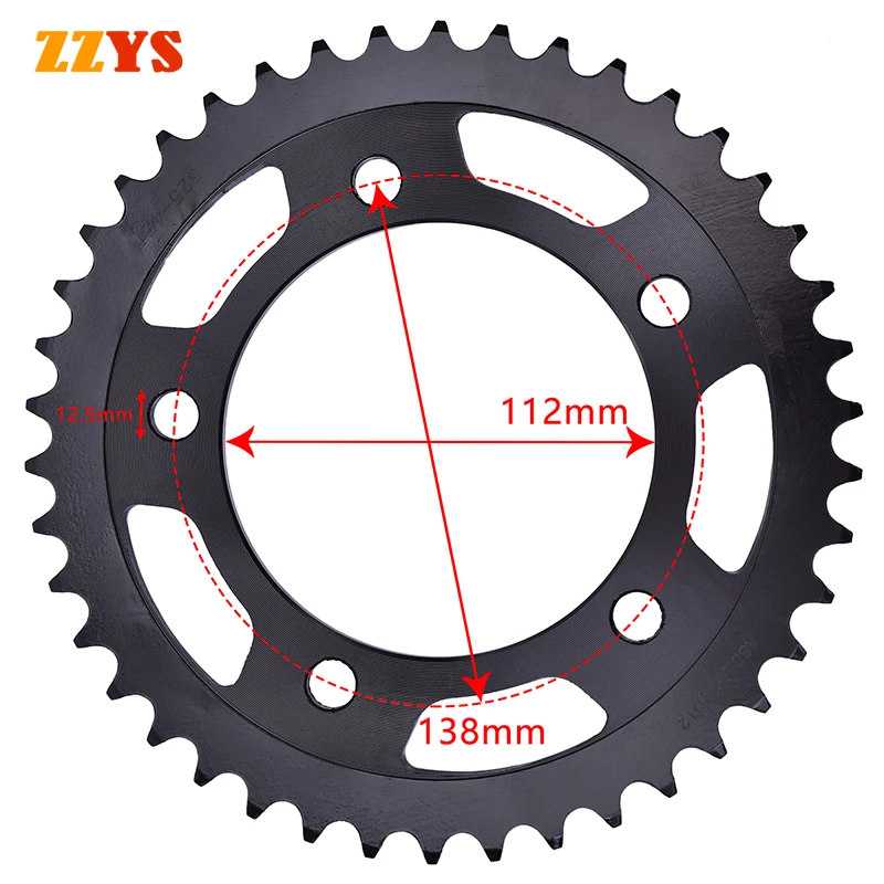 

525 42T 42 Tooth Rear Sprocket Gear For Honda CB600 CB600S CB600F Hornet CBF600 CBF600N CBF600S ABS CB650 CB650F CBF CB 600 650