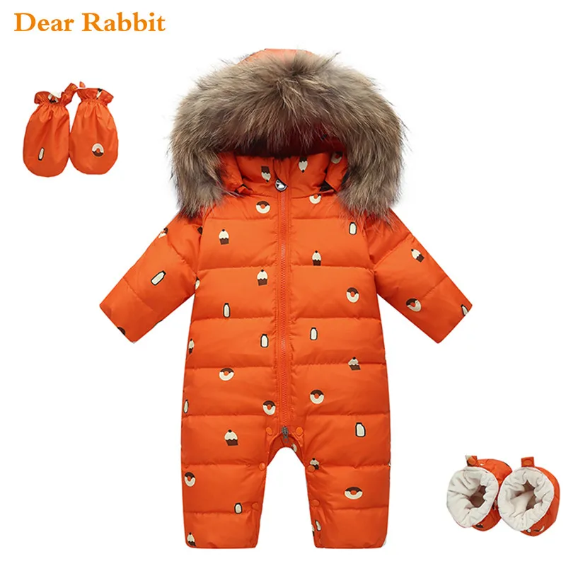 -30 degree Russia winter children clothing down jacket for baby Girl clothes Kids Jumpsuit boy outerwear coats thicken snowsuits