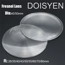 Диаметр: 40 мм FL 27,5/35/40/43/45/50/55/60/70/80 мм светодиодный прожектор с линзой Френеля объектив для Diy проектор с линзой Френеля с регулируемой яркостью линзы солнечные концентратор для сценического освещения