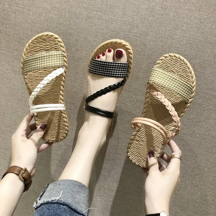 

Sandals Women's 2019 Summer New Style Online Celebrity Versatile Rome Students Fairy-Style with Skirt Late Late Gentle with Skir