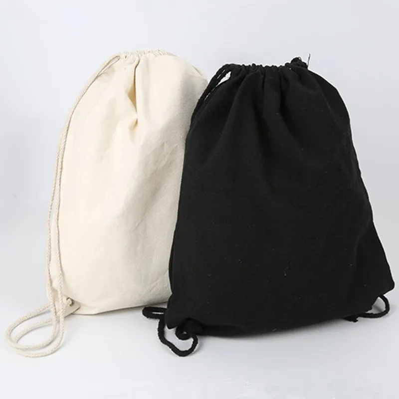

Reusable Canvas Drawstring Shopping Bag Women Men Travel Shopper Tote Storage Bags Organization Bag Eco Grocery Totes