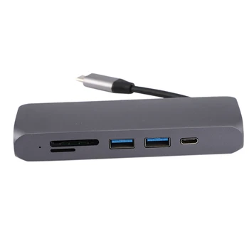 

Type-C to 4K HD Hdmi Read Card PD Charging Six-In-One Converter Usb-C Multifunctional Hub Receiving Line