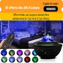LED Star Ocean Wave Projector Night Light Galaxy Starry Sky Projector Night Lamp With Music Bluetooth Speaker For Childrens