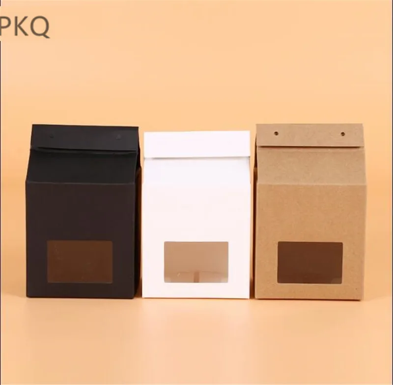 

Cute Biscuit Candy Box Single Muffin Box Portable Window Cupcake Box white Mousse Mud Pudding Bottle Packing Cup Gift kraft box