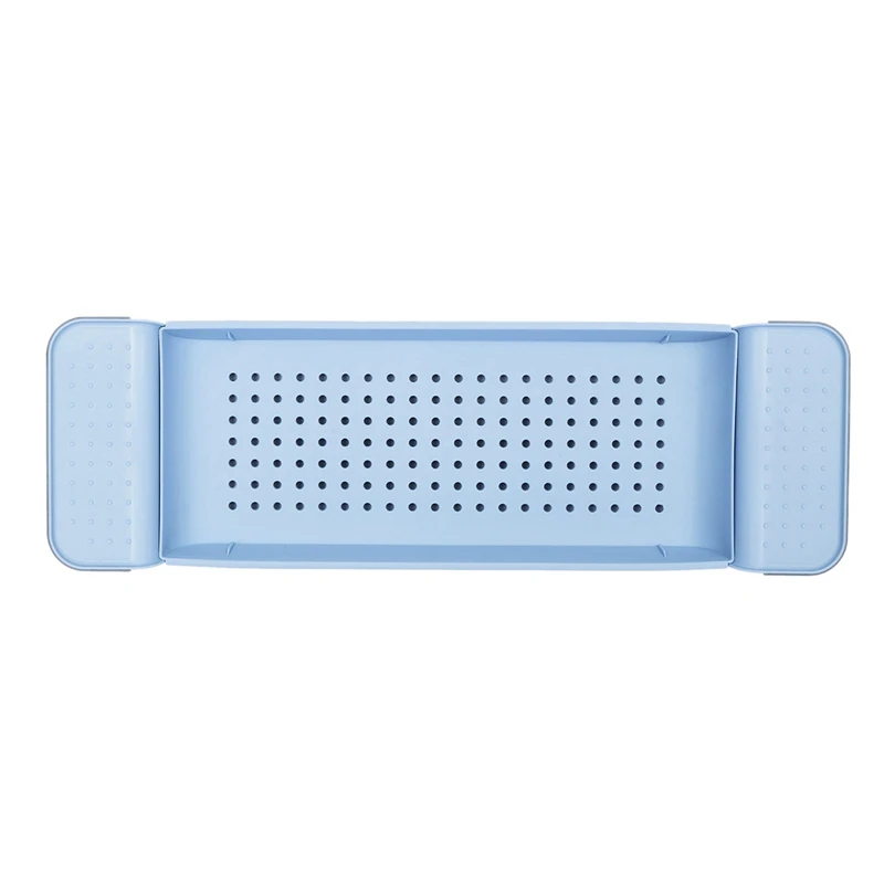 Blue Extendable Bathroom Shelf Bathtub Tray Shower Tub Rack Towel Wine Book Holder Storage Organization Accessories - Цвет: Blue