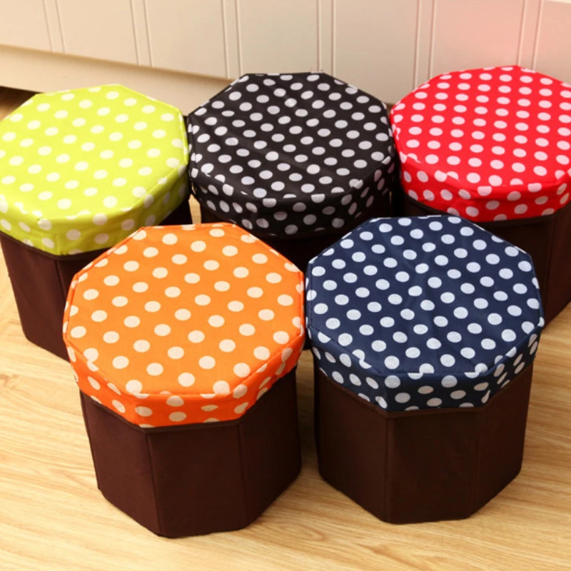 European-style Storage Stool Multifunctional Sitting Storage Stool Home Foldable Storage Box Non-woven Dust-proof Storage Box