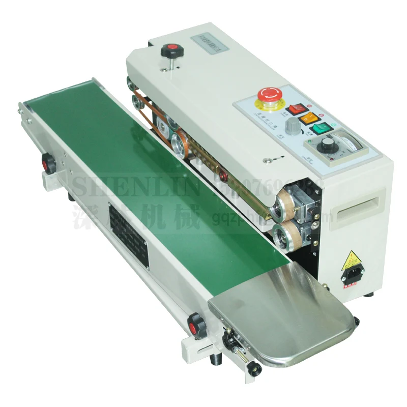Máquina automática de sellado de bolsas de PE, sellador de banda, sellador de paquetes de película de papel de aluminio FR900 FR770 FR980, máquina de embalaje SHENLIN|sealer plastic machinemachines packaging -