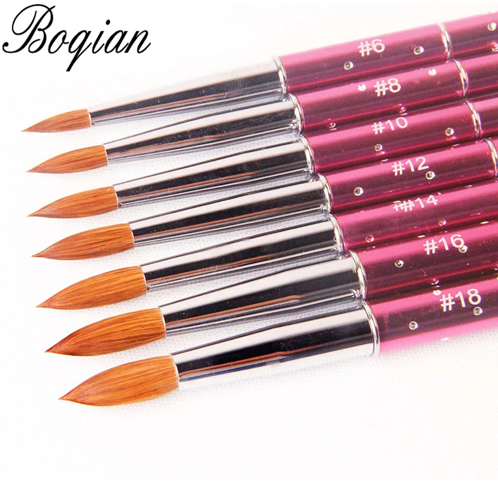BQAN 1 шт. #2 #4 #6 #8 #10 #12 #14 #16 #18 100% акриловая кисть для дизайна ногтей голубой