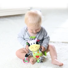 Детская плюшевая Подвеска для коляски, игрушка для рук, прорезыватель, Милый Колокольчик в виде животных, кольцо для новорожденных, раннее развитие, рождественский подарок