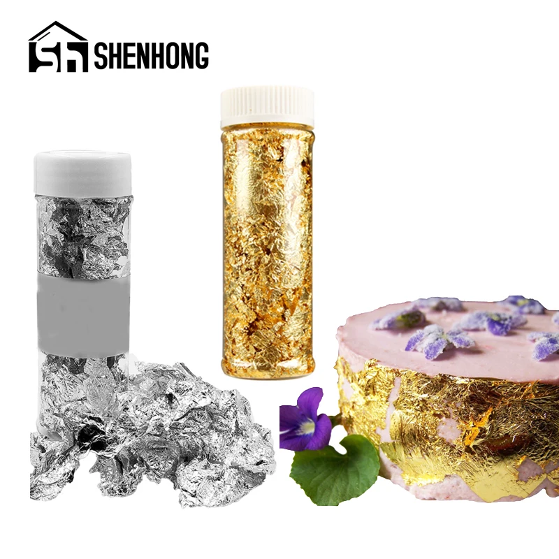 SHENHONG шоколадные помадки инструменты для украшения золотой фольги серебряные