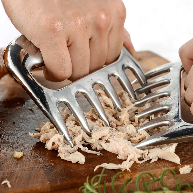 2pcs Stainless Steel BBQ Meat Forks Shredder Claws Shredding Food Barbecue Paws for Pulled Pork Beef Brisket ChickenTurkey