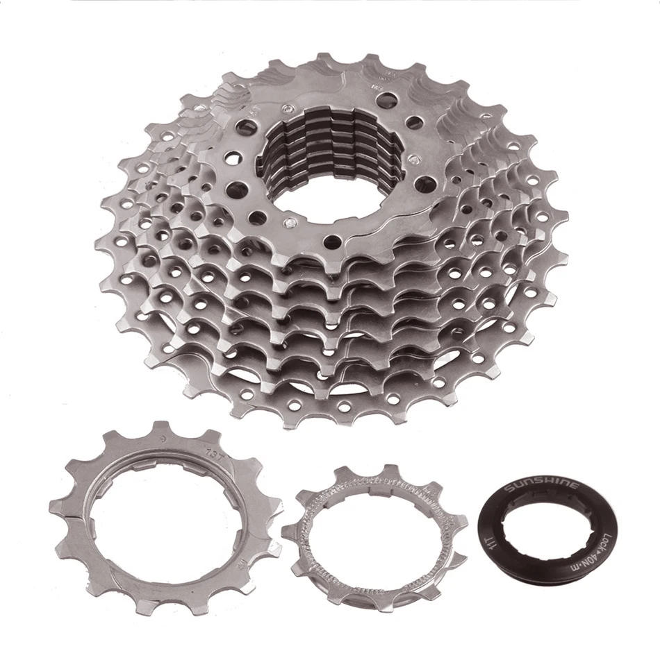 SUNSHINE 9 Speed MTB Road Bike Freewheel Cassette Flywheel 9S 25/28/32/36/40/42/46/50T for SHIMANO M370 M390 M4000 M590 Sram 9v bicycle cassette bicycle sprocket gear bike freewheel