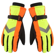 Мужские и женские Рабочие лыжные зимние перчатки спортивные уличные утолщенные защитные водонепроницаемые сохраняющие тепло регулируемые снежные светоотражающие велосипедные перчатки