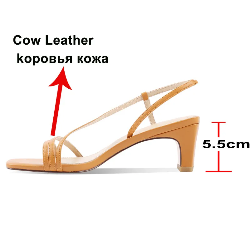 ANNYMOLI/женские босоножки Обувь из натуральной кожи на высоком каблуке с узким