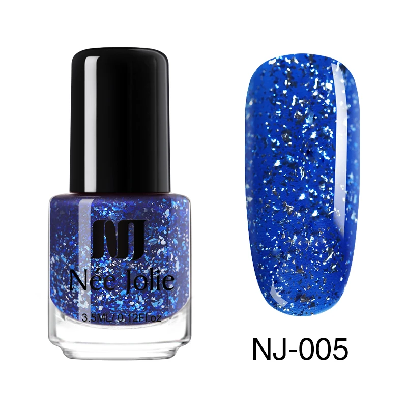 3.5ML Glitter-05 NEE JOLIE блестящая голографическая Лазерная лак для ногтей 8 мл/3,5 мл/7,5 мл фиолетовый матовый лак маникюрный лак для ногтей - Цвет: 3.5ML Glitter-05