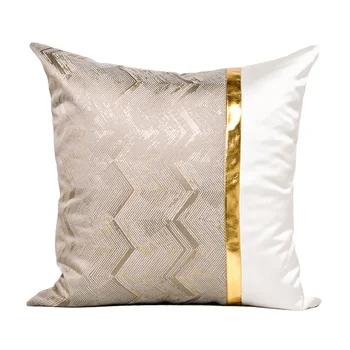

Modern light luxury sofa pillow gold PU leather texture Mosaic pattern bed head pillow cover sofa pillow cover