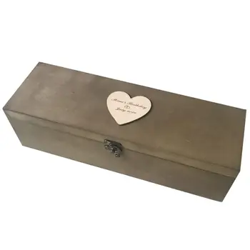 

Engraved Rustic Wooden Box Wedding Bride & Groom Guest Book Custom Keepsake Alternative Gifts Wood Sign With Hearts