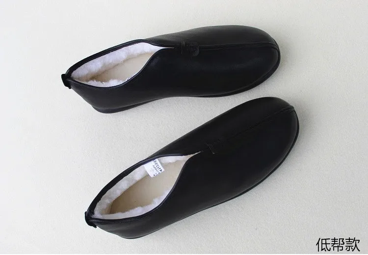 Careaymade-зимняя мужская обувь из натуральной кожи; шерстяная теплая хлопковая обувь; Зимние ботильоны из натуральной кожи среднего и среднего возраста