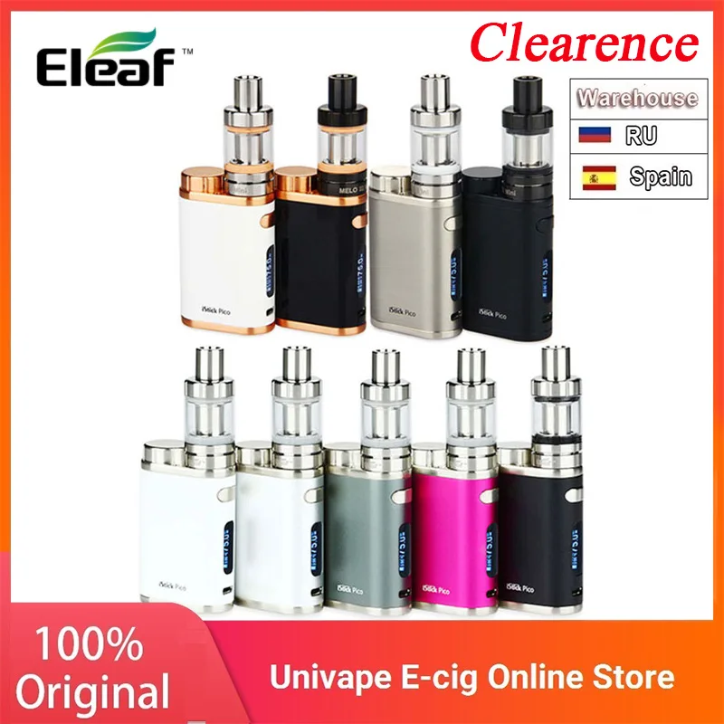 Оригинальный стартовый набор Eleaf iStick Pico w/ 2 мл MELO 3 Mini Tank &amp 75 Вт Box Mod EC 0.3 Ом/0 5 Ом