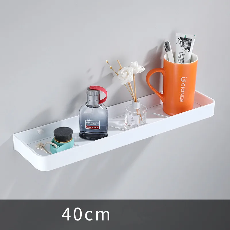 Bathroom Shelf Bath Shower Shelf Aluminum White Bathroom Corner shelf 30-50CM Wall Mounted Black Aluminum Kitchen Storage holder