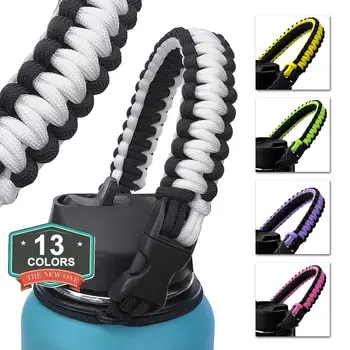 

Handle Strap Cord with Safety Ring and Carabiner for Hydro Flask Wide Mouth Water Bottle for Hiking Camping Walkin