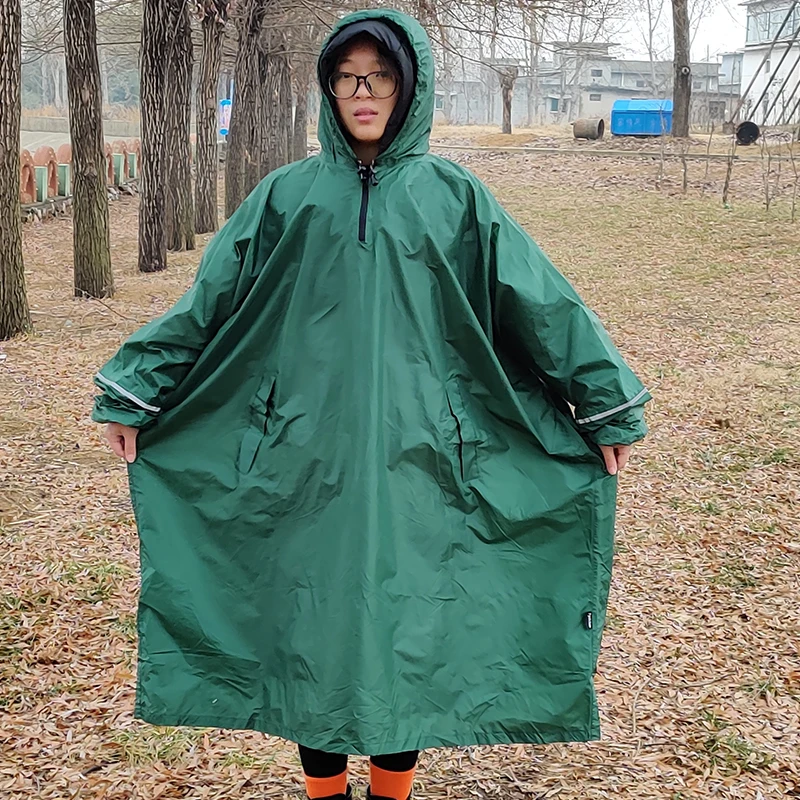 Capa de Chuva de Silicone Capa de Capa de Chuva de Uma Capa de Chuva ao ar Jaquetas de Acampamento Engrenagem de Chuva Caminhadas Peça Poncho Livre Unisex 40d 8 peça poncho capa de chuva ao ar
