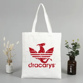 

Game of Thrones Dracarys Women Canvas Shoulder Bag Canvas Tote Eco Shopping Bag Canvas Tote Bag Casual HandBag Daily Use Bags