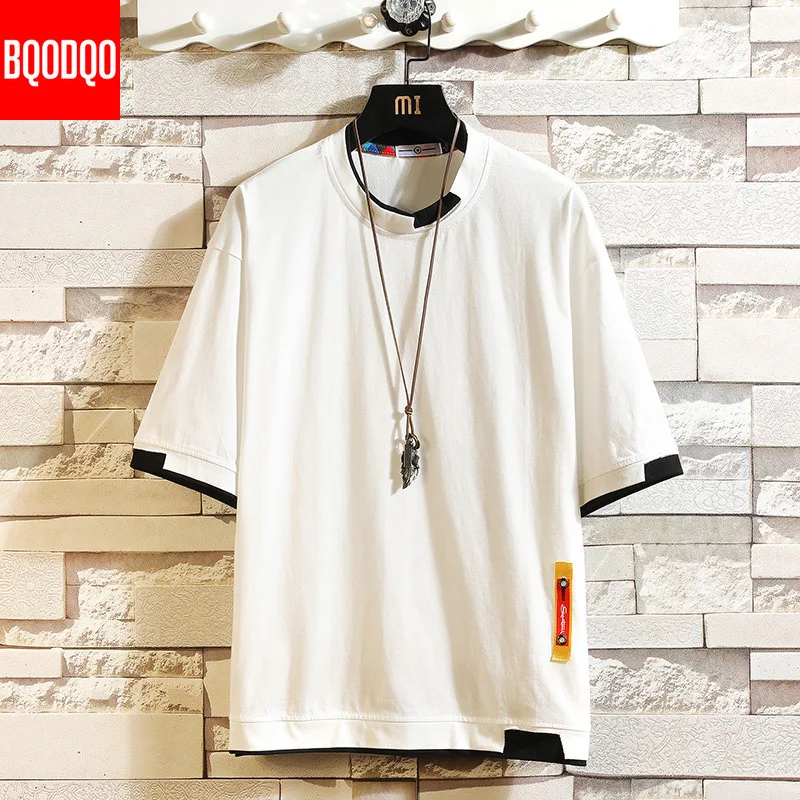 5XL футболка с коротким рукавом для мужчин хип хоп Мужская хлопковая размера плюс летняя круглым вырезом