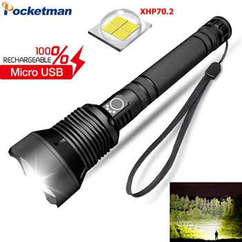 

Ultra Bright X-Lamp LED Flashlight XHP70.2 XHP50 Flashlight USB Rechargeable LED Torch Waterproof Flashlight with 18650 Battery