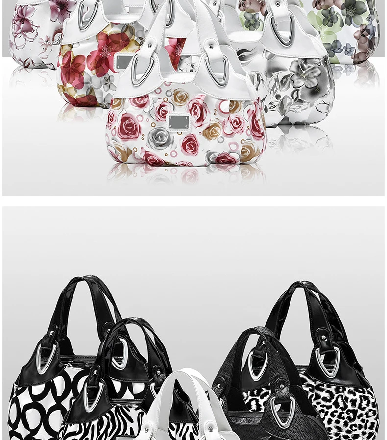 2022 Fashion Women Shoulder Bags Printed Flowers Ladies Messenger Bag Designer Luxury Brand High Quality Leather Ladies Handbag