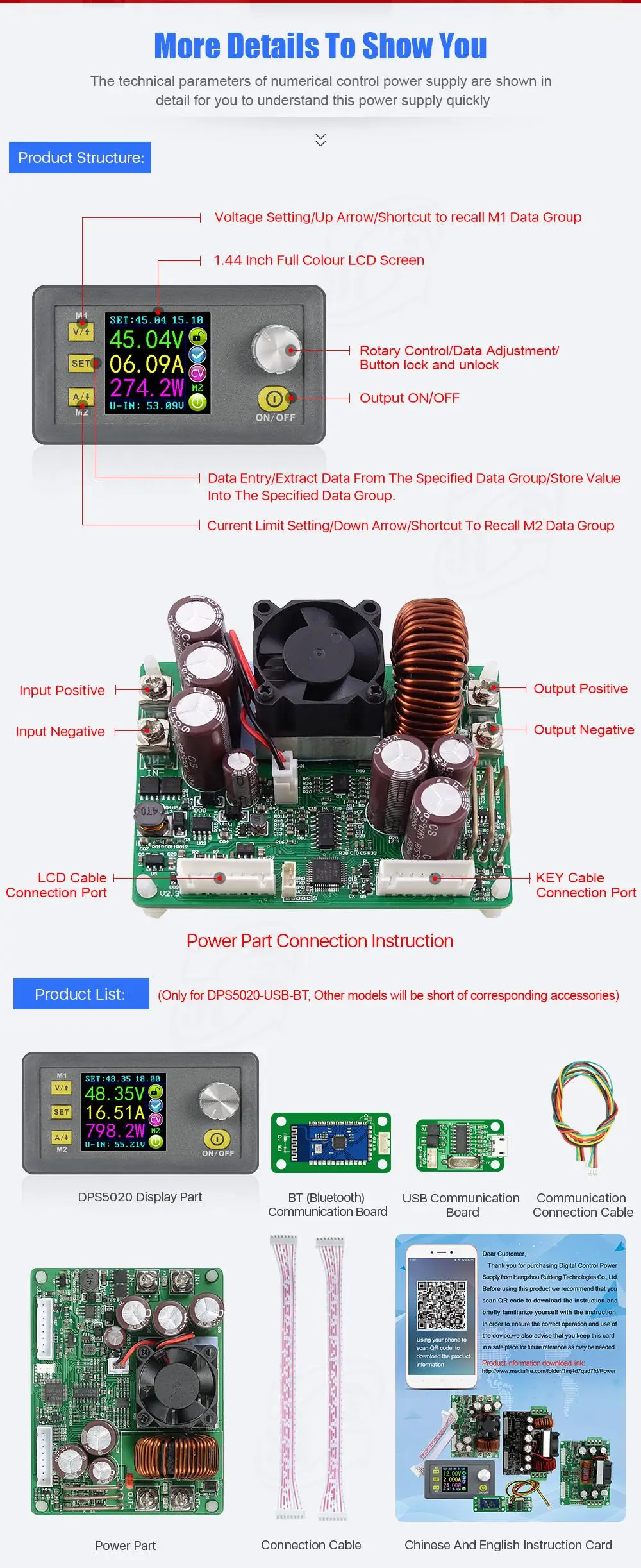 DPS5020 постоянное напряжение тока dc-dc понижающий Коммуникационный источник питания понижающий преобразователь напряжения ЖК-вольтметр 50 в 20A