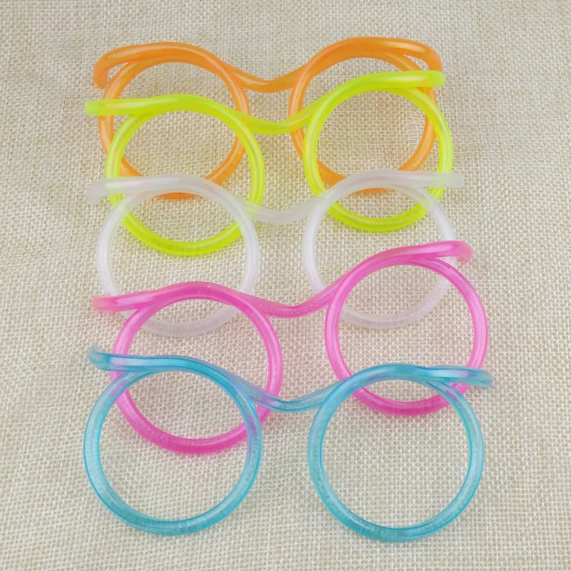 Hot! Funny Soft Glasses Drinking Straw Unique Flexible Drinking Tube Kids Party Colorful Plastic Kid's Party Toys For Children Hot! Funny Soft Glasses Drinking Straw Unique Flexible Drinking Tube Kids Party Colorful Plastic Kid's Party Toys For Children