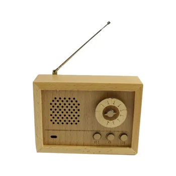 

Vintage Beech Music Box Creative Radio Pattern Music Box Household DIY Wooden Craft Desktop Ornament for Home Desktop