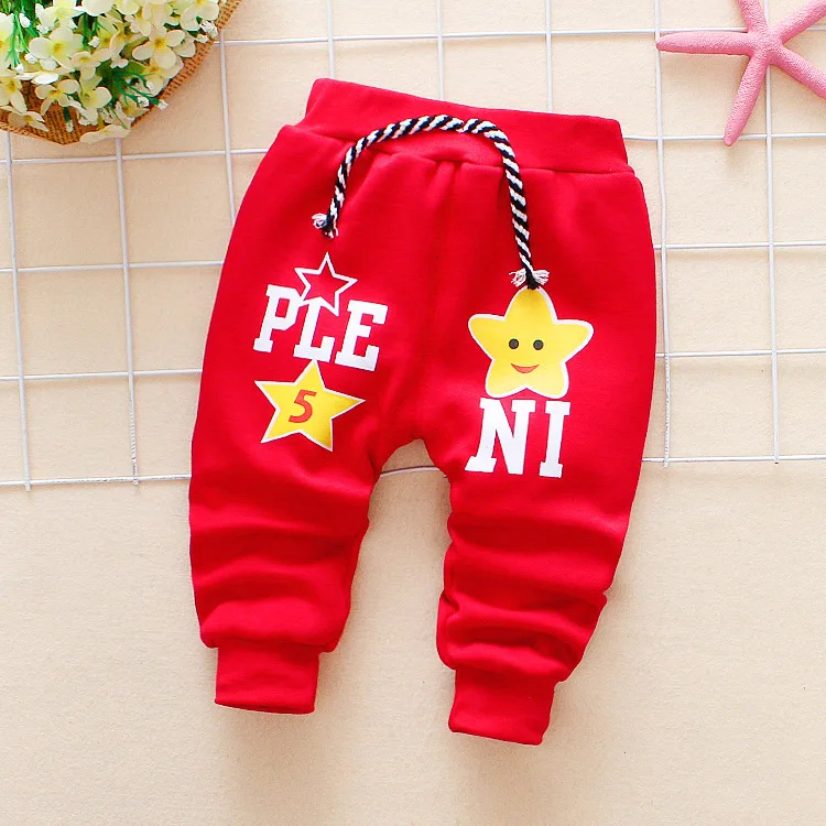 

2019 Autumn plus Velvet Children Knitted Long Korean-style Small CHILDREN'S Super Soft Cartoon Pants Infants Children Pure Cotto