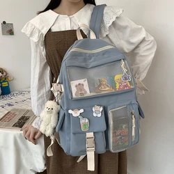 SEETIC Multi-Pocket Nylon Women Backpack kawaii backpack for school  girls backpack High Capacity Waterproof Travel Bag Female