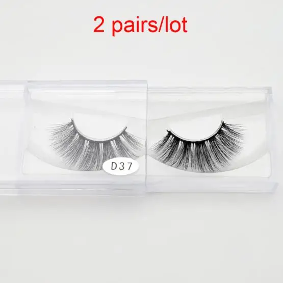 2pair D37 2 пара/лот Visofree ресницы 3D Искусственные норковые ресницы веганские безжалостные пушистые шелковые ресницы толстые мягкие Накладные ресницы для макияжа - Цвет: 2pair D37