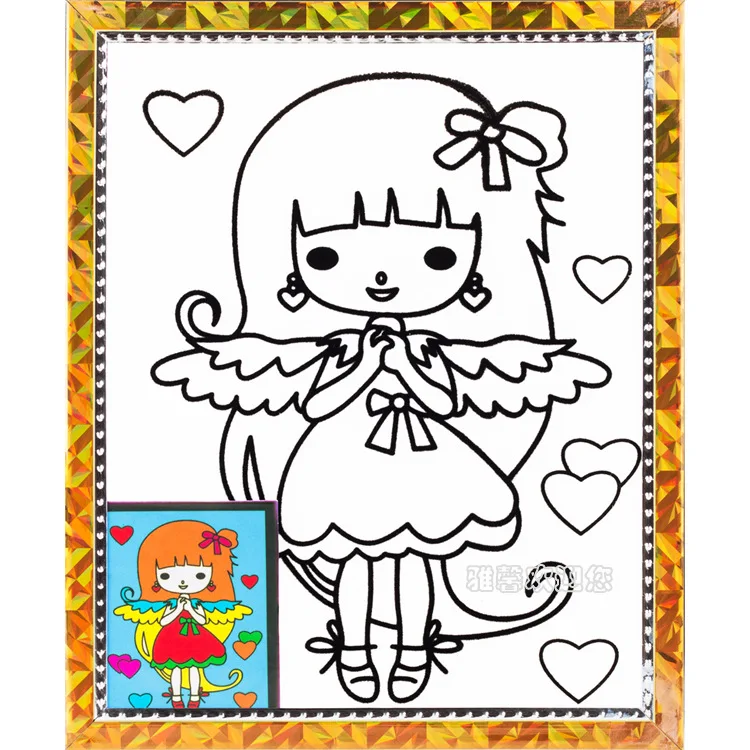 

Children Handmade DIY Educational Toy with Frame Flocked Gilt Picture Flocked Coloured Drawing Gilt Picture 20X24 Flocked Colori