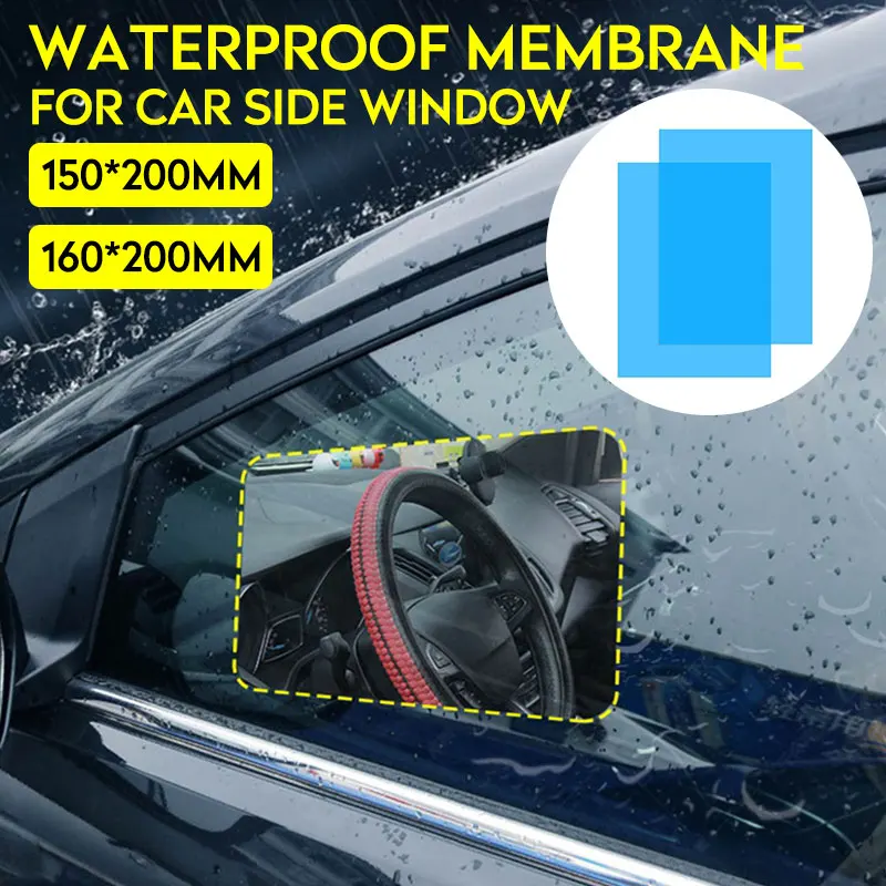 

Durable AUTO Rearview Mirror Scalable Door Window Waterproof membrane 2pcs 150/160x200mm Cars Waterproof Membrane Antifog