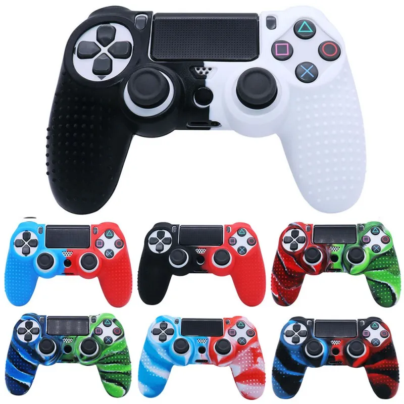 Protective Cover Cases Two-color Soft Rubber Shell Cover Gamepad Silicone Case For PS4 Controller Handle