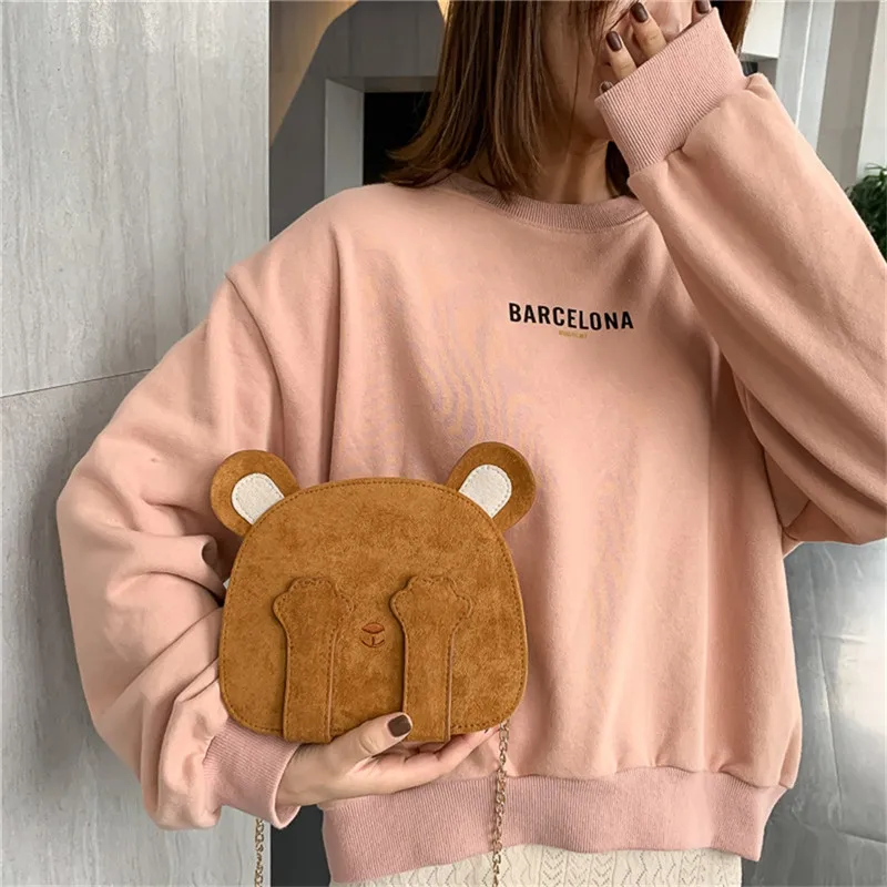 Детские кошельки для монет для маленьких девочек; маленький мини-кошелек с милым медведем; сумка-мессенджер на плечо с цепочкой; Сумка-слинг; bolsos mujer