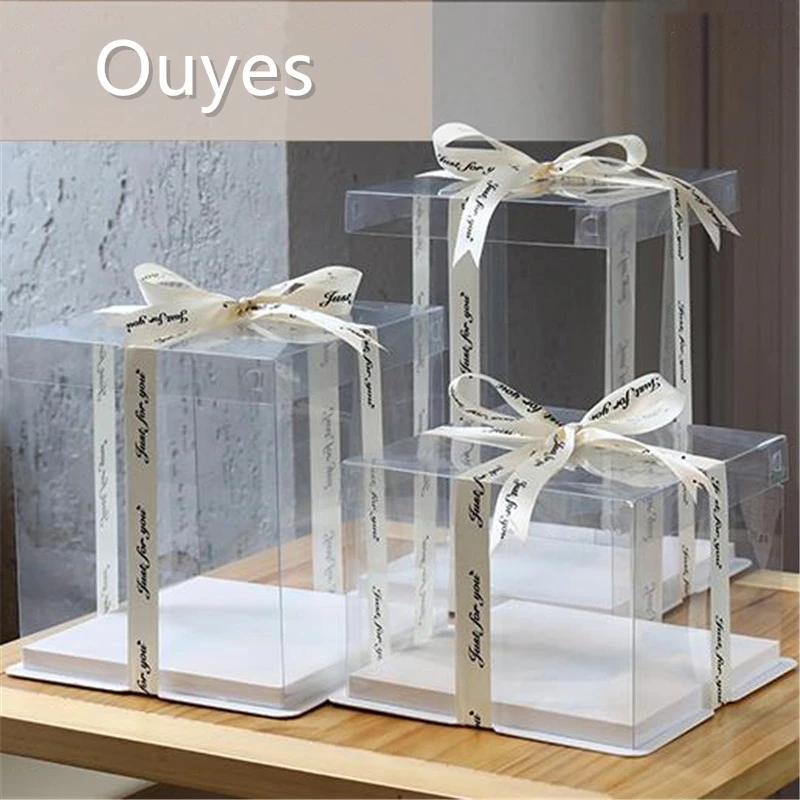 Grande boîte à gâteaux carrée transparente, cadeau d'anniversaire Surprise,  emballage de pâtisserie, boîte en plastique PVC, fournitures de fête 5  pièces/ensembles | AliExpress