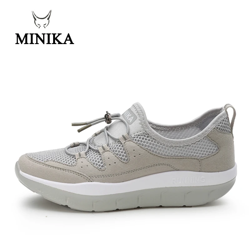Minika; коллекция года; женская обувь для фитнеса; обувь на платформе с полукруглой танкеткой для похудения; обувь для прогулок; Feminino Zapatillas Deportivas Mujer