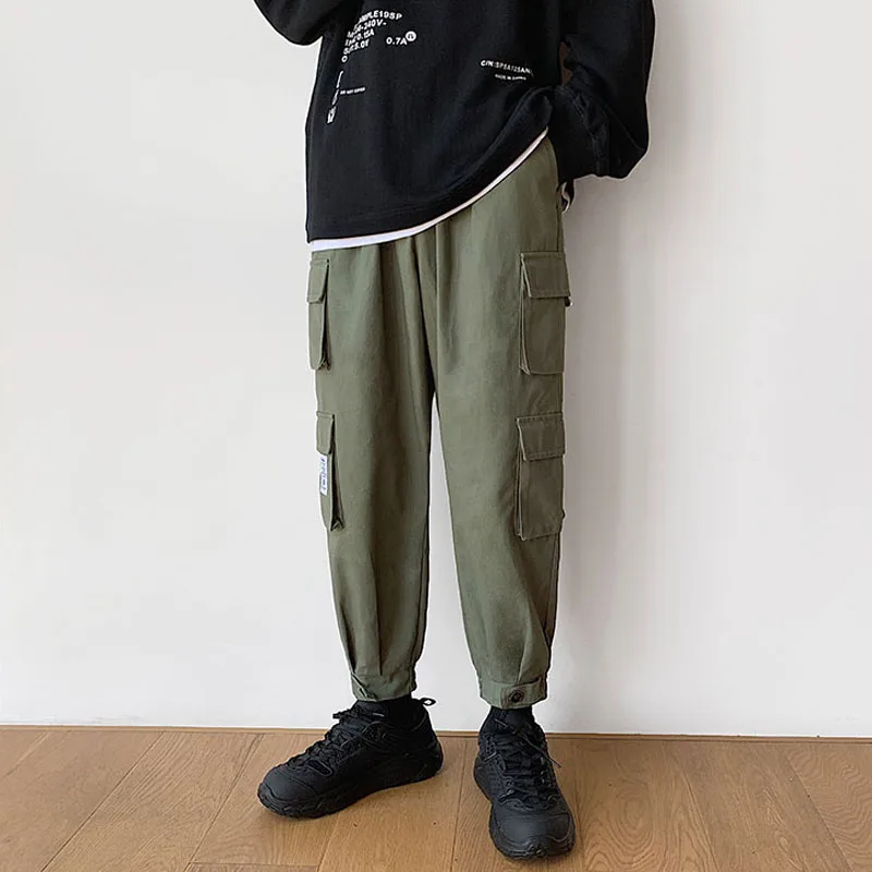 Высококачественные мужские модные брюки-карго Oversized большого размера с несколькими карманами, Молодежные мужские брюки в стиле хип-хоп