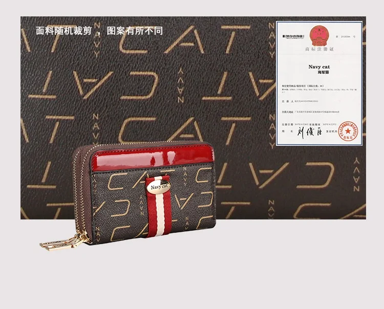 Navy CAT Small Women Wallets Female Leather Wallet Zipper Design With Coin Purse Pockets Mini Walet Womens Bag38