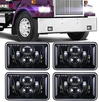 

4 PCS 60W 4x6 Inch LED Headlights Rectangular for Peterbilt /Kenworth/Freightinger/Ford/Probe/Chevrolet/Oldsmobile/Cutlass